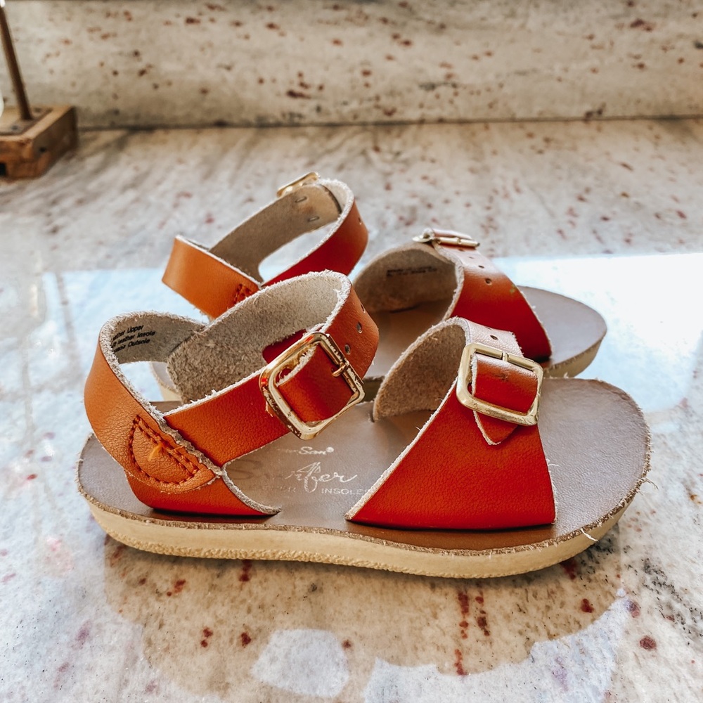 Salt Water by Hoy Surfer Toddler Sandals in Tan/Brown